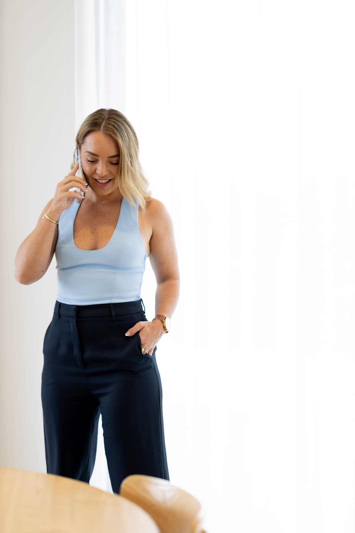Chloe Walker on a call